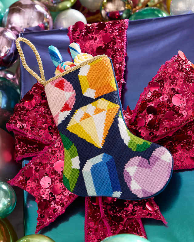 "Cool Yule Jewel" Mini Bauble Stocking
